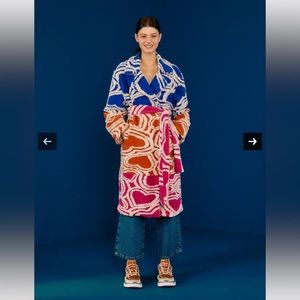 NWT Farm Rio Fleece Wrap Coat